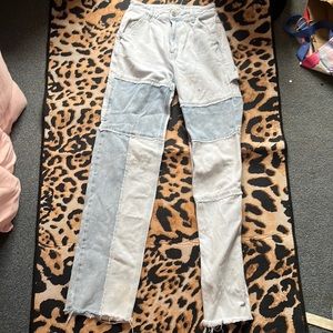 pacsun patchwork light wash jeans size 24